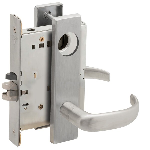 Schlage Grade 1 Classroom Mortise Lock, Less Cylinder, 17 Lever, L Escutcheon, Satin Chrome Finish L9070L 17L 626 - main